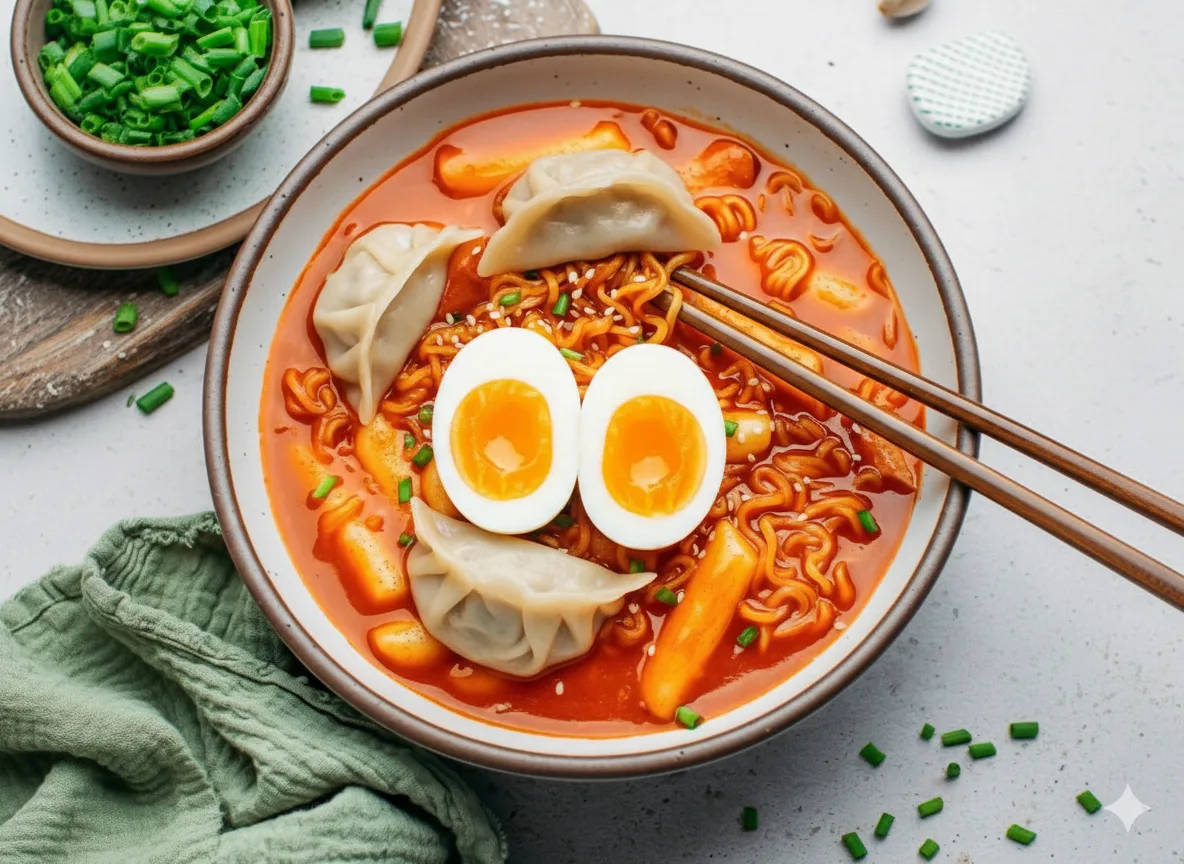 Cheesy Korean Tendo Ramen — Savory Dumplings Faisalabad